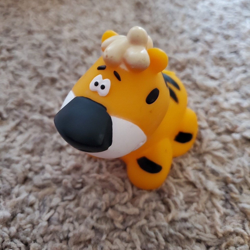 Little Tikes Chunky Yellow Tiger Animal Figure 2.75" Tall For Little People Rare